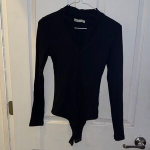 Abercrombie & Fitch Black Long Sleeve Bodysuit